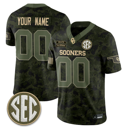 Oklahoma Sooners 2026 Salute to Service Vapor Custom Jersey - Stitched