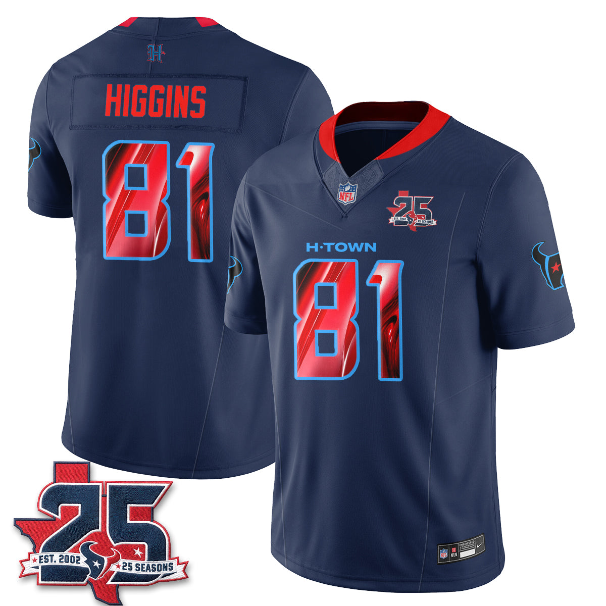 HOU Fangear Edition Vapor Jersey - Stitched