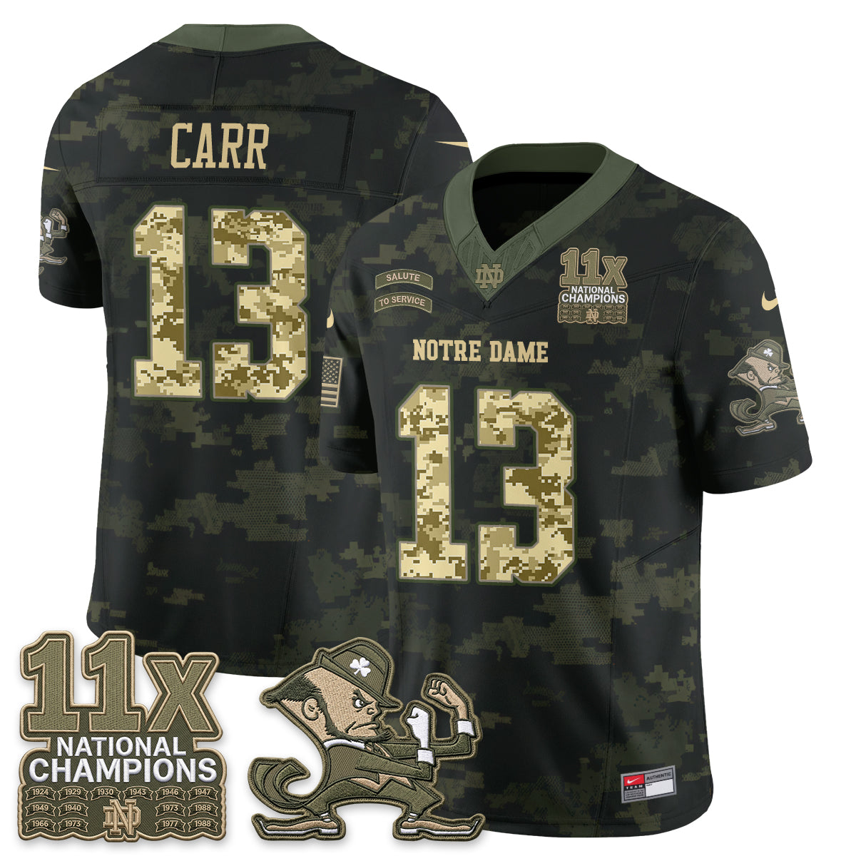 ND 2026 Salute to Service Vapor Jersey - Stitched