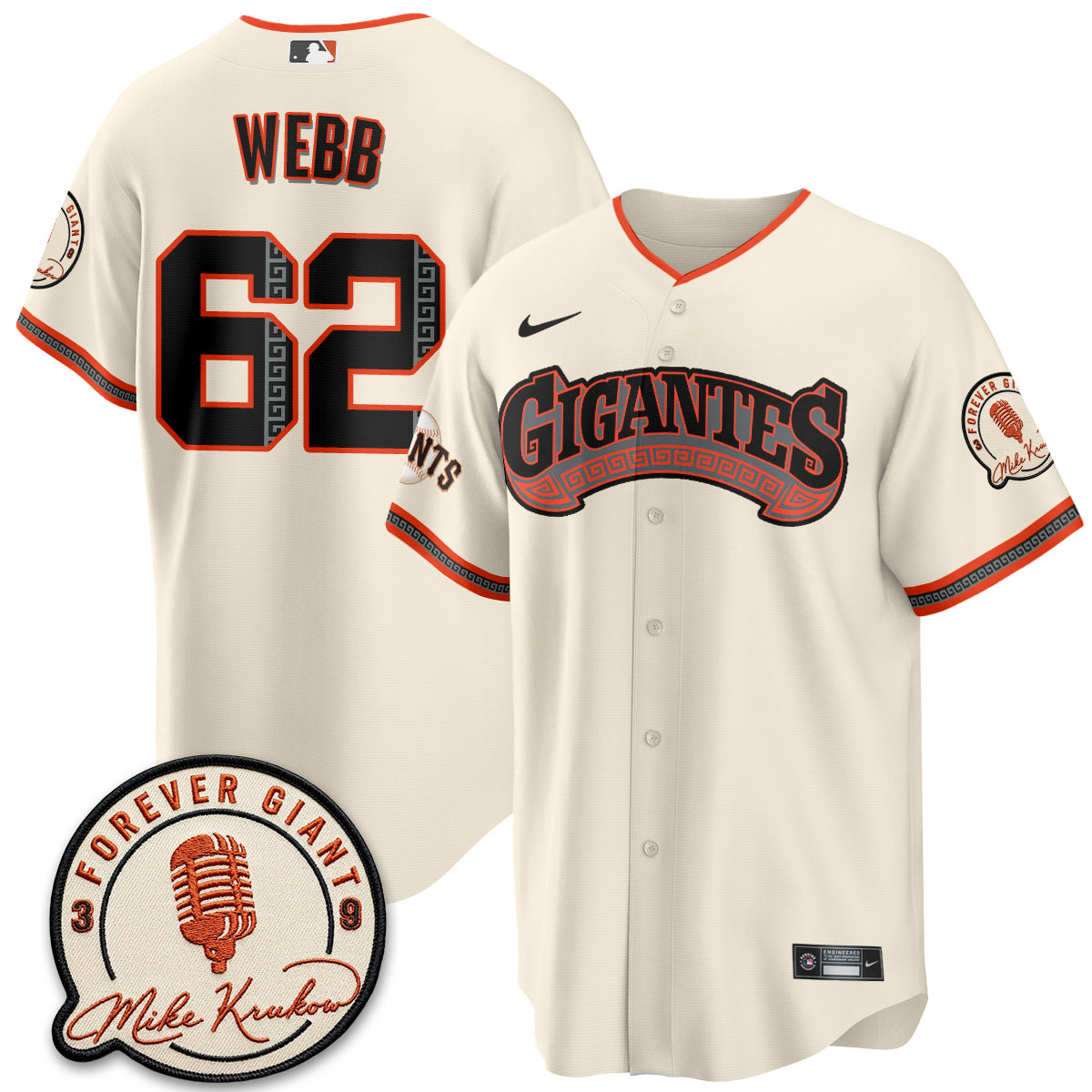 San Francisco Giants Mike Krukow Vapor Jersey - Stitched