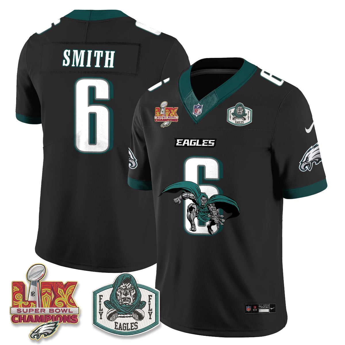 Philadelphia Eagles x Green Cape Villain Edition Vapor Jersey - Stitched