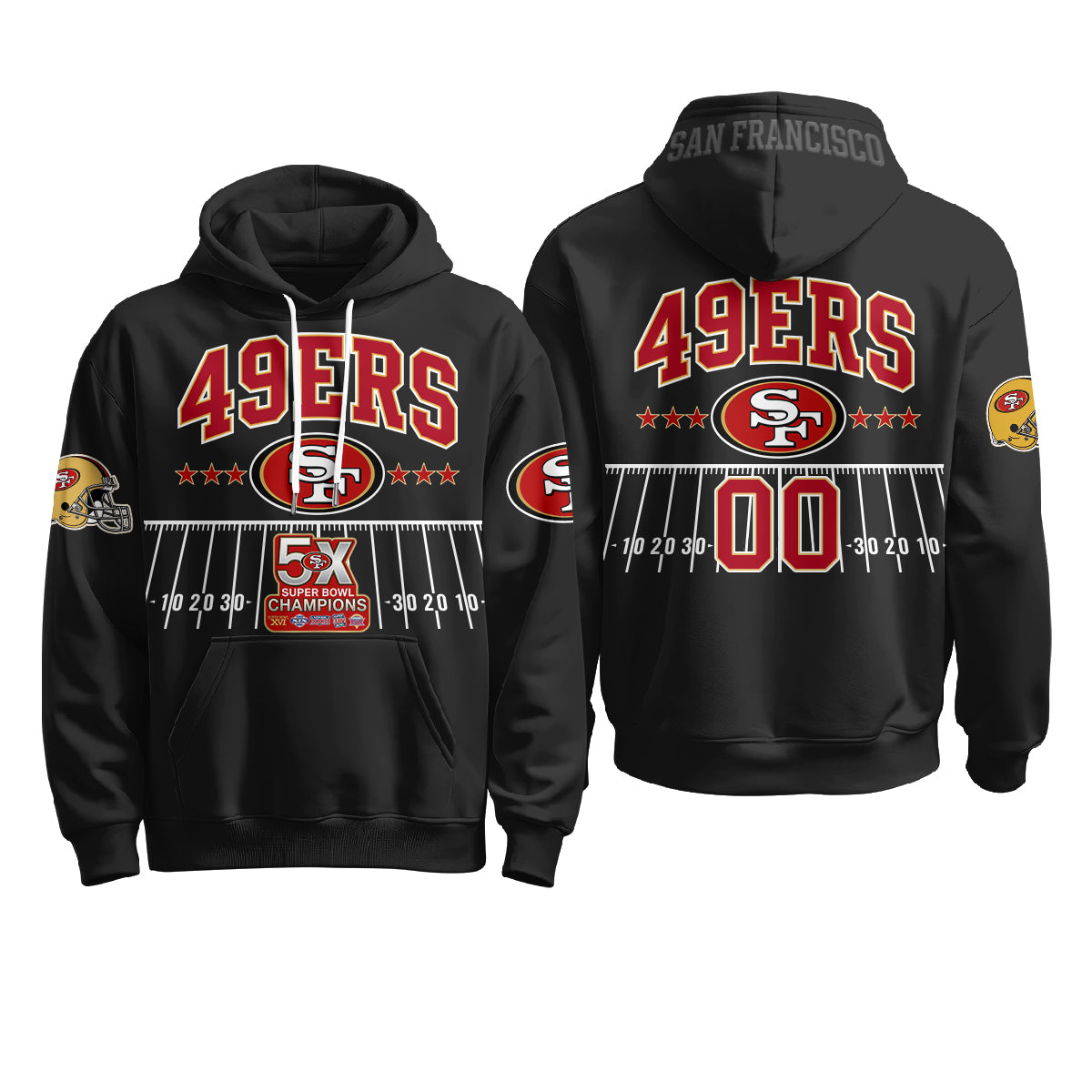 SF 5X SB Custom Fleece Hoodie - Printed
