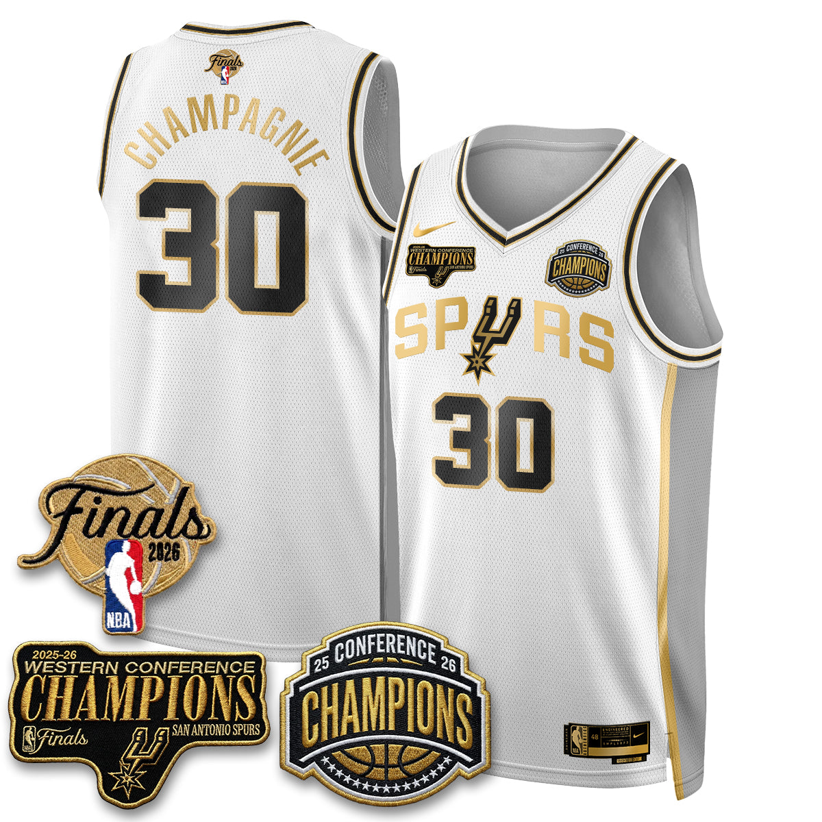 SAS 2026 NBA Western Conference Champions Vapor Jersey - Stitched N5
