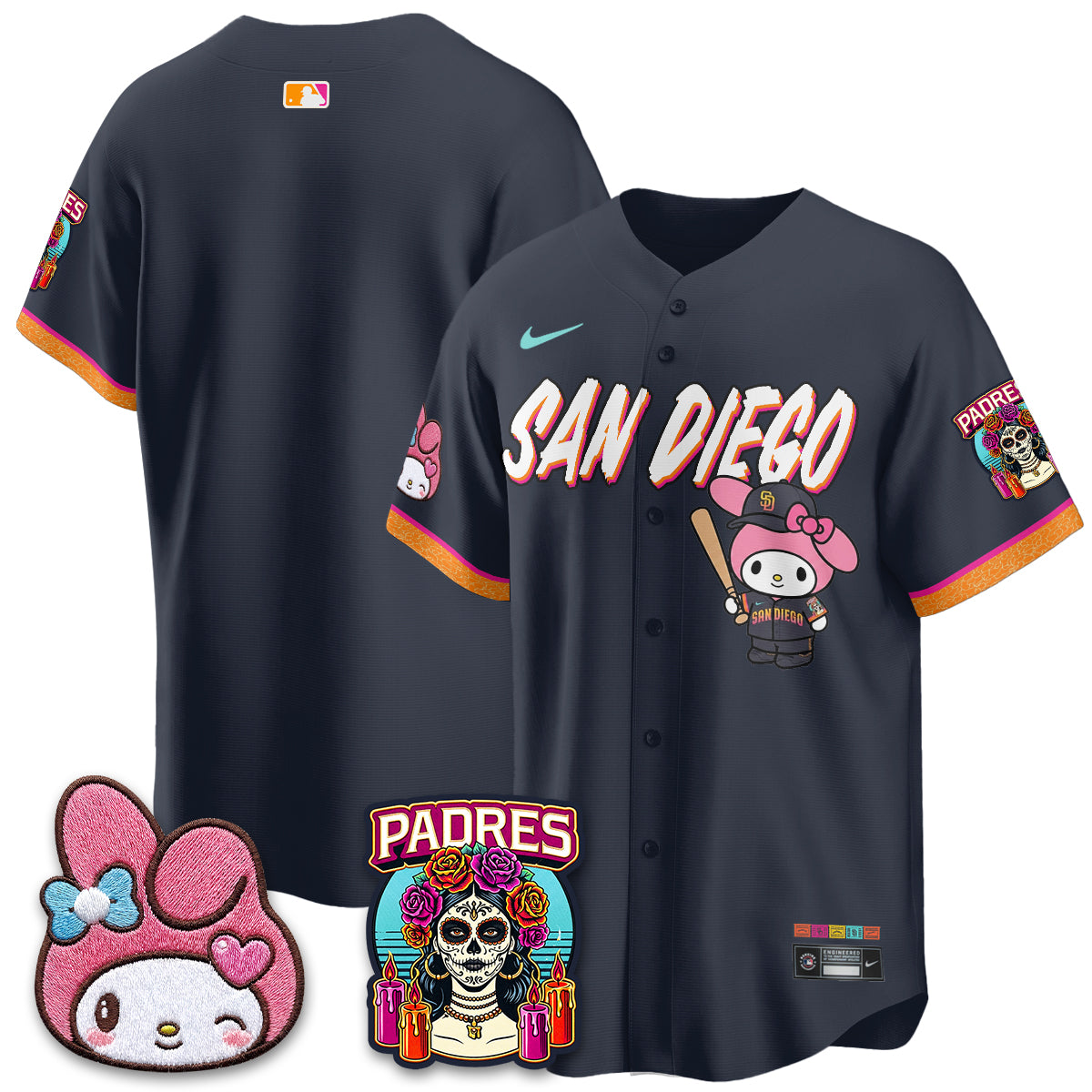 San Diego Padres x Pink Sanrio Friend Vapor Jersey - Stitched