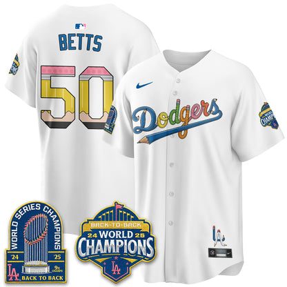 Los Angeles Dodgers x Back to School Style Vapor Jersey - Stitched