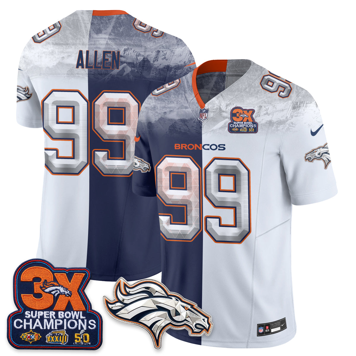 DEN Mile High Split Edition Vapor Jersey - Stitched