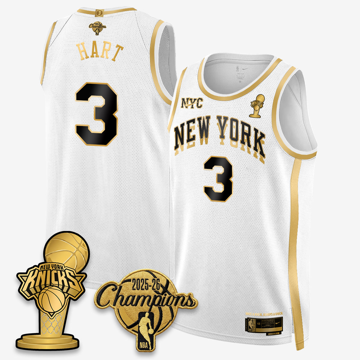 NYK 2026 NBA Champions Gold Edition Vapor Jersey - Stitched n3