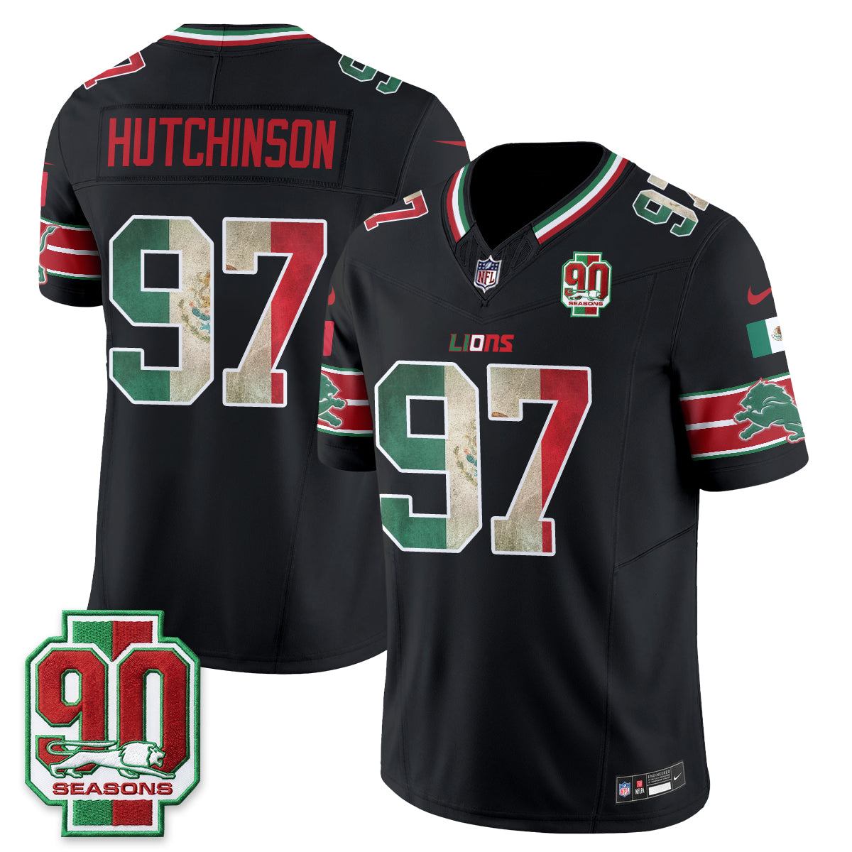 Detroit Lions Mexico Edition Vapor Jersey - Stitched