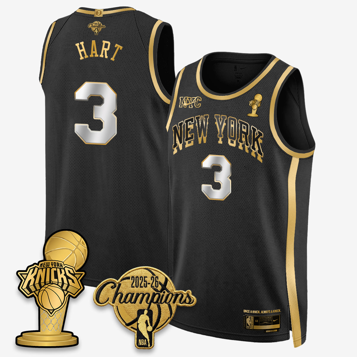 NYK 2026 NBA Champions Gold Edition Vapor Jersey - Stitched n3