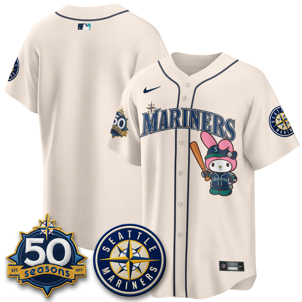 Seattle Mariners x  Pink Sanrio Friend Vapor Jersey - Stitched