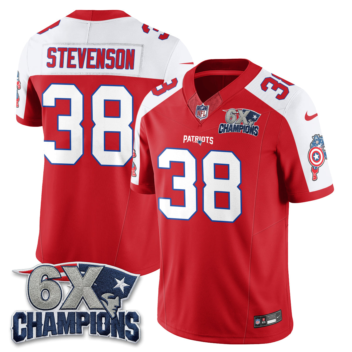 New England Patriots x Vibranium Shield Edition Vapor Jersey V2 - Stitched