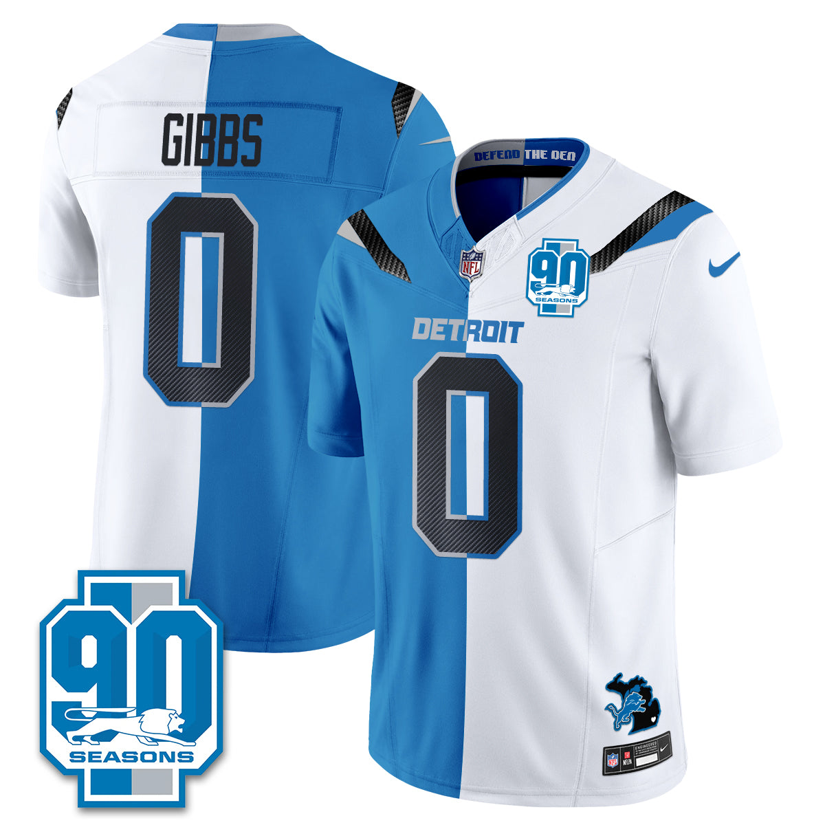 DET Rivalries Split Edition Vapor Jersey - Stitched