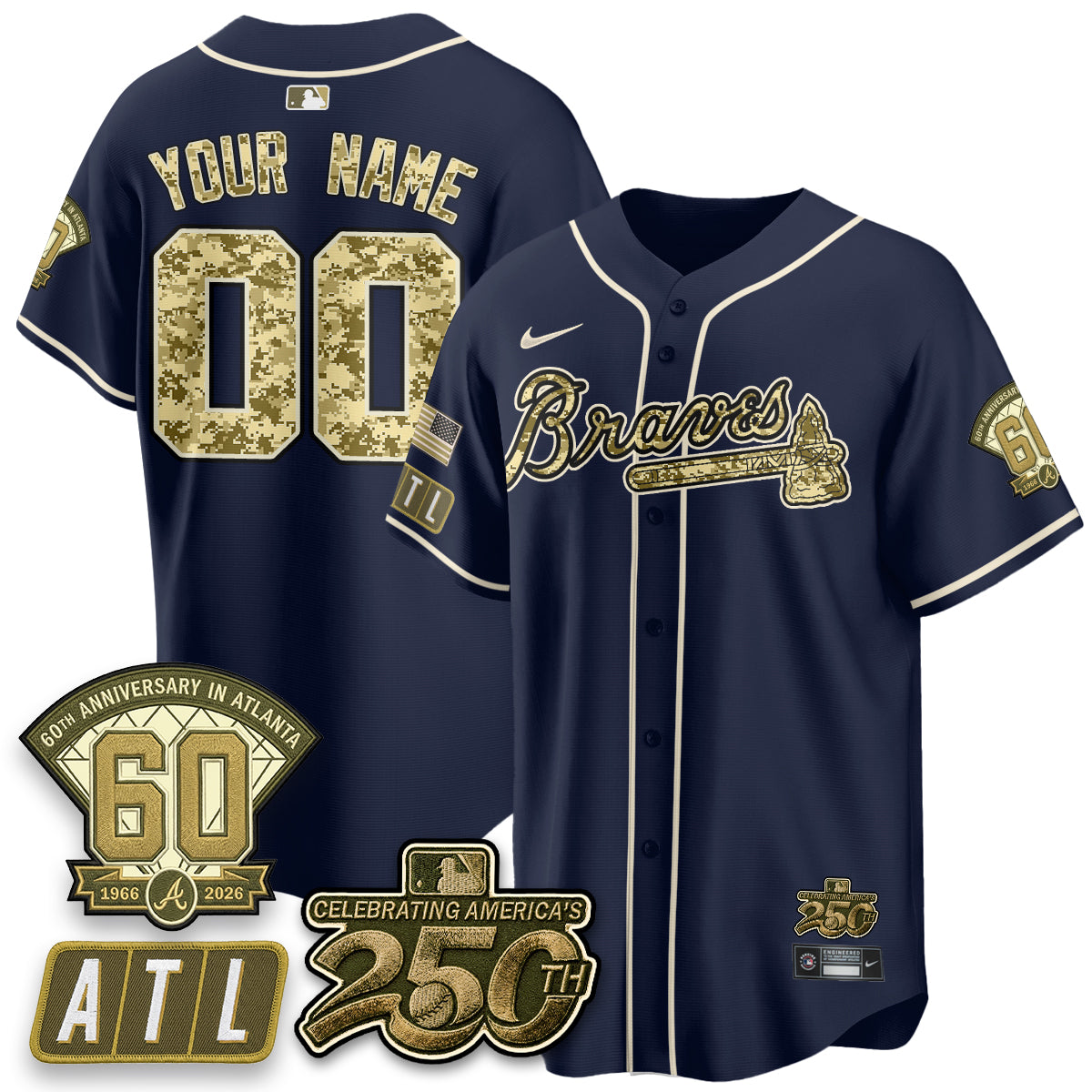 ATL Salute to Service 2026 Vapor Limited Custom Jersey - All Stitched