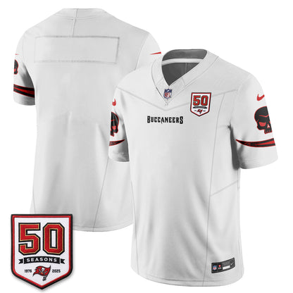 Tampa Bay Buccaneers Skull 50 Seasons Edition Vapor Jersey - Stitched