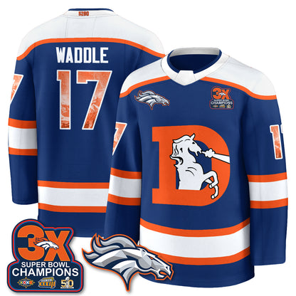 Denver Broncos Fan Gear Edition Hockey Jersey - Stitched