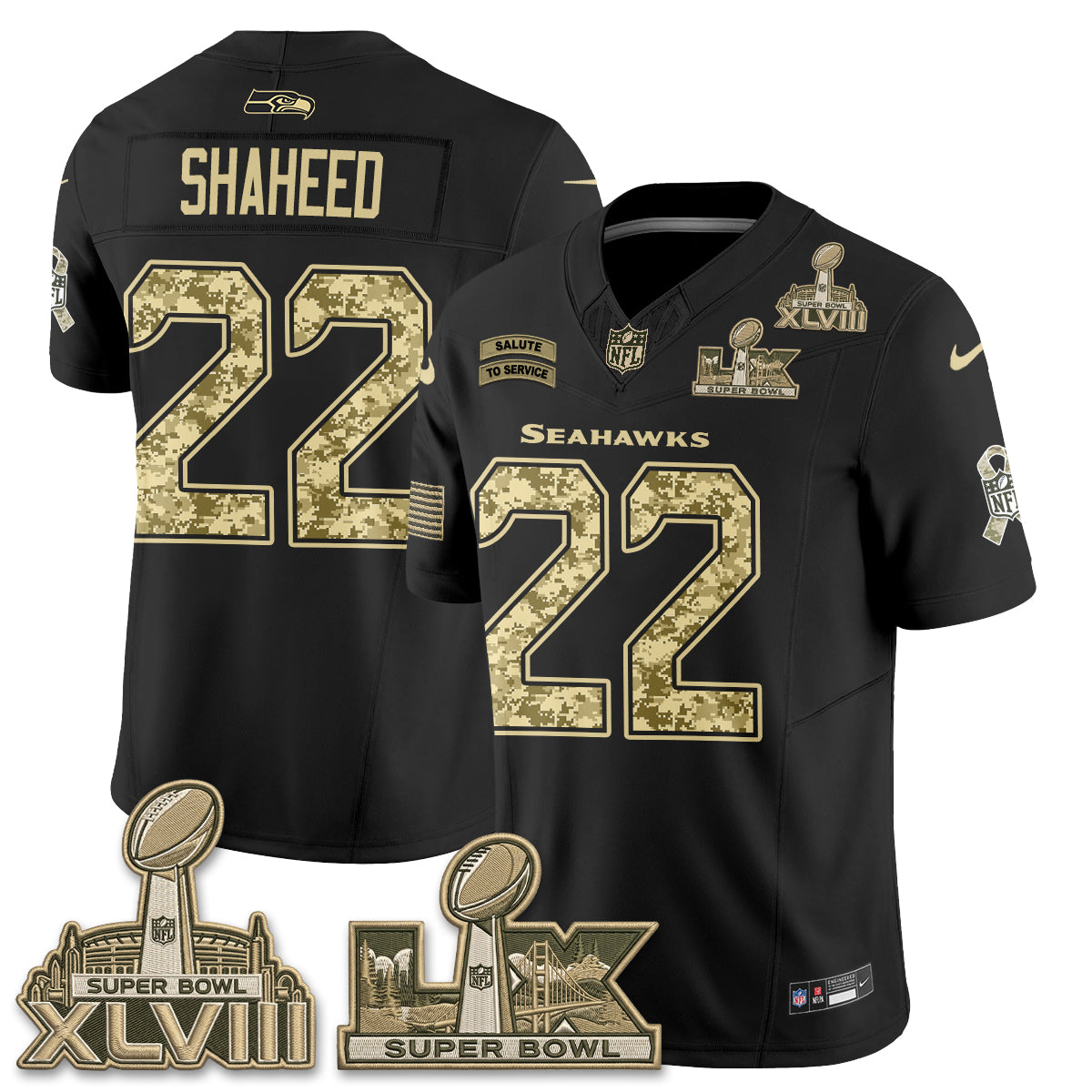 Seattle Seahawks 2026 Salute to Service V2 Vapor Jersey - Stitched