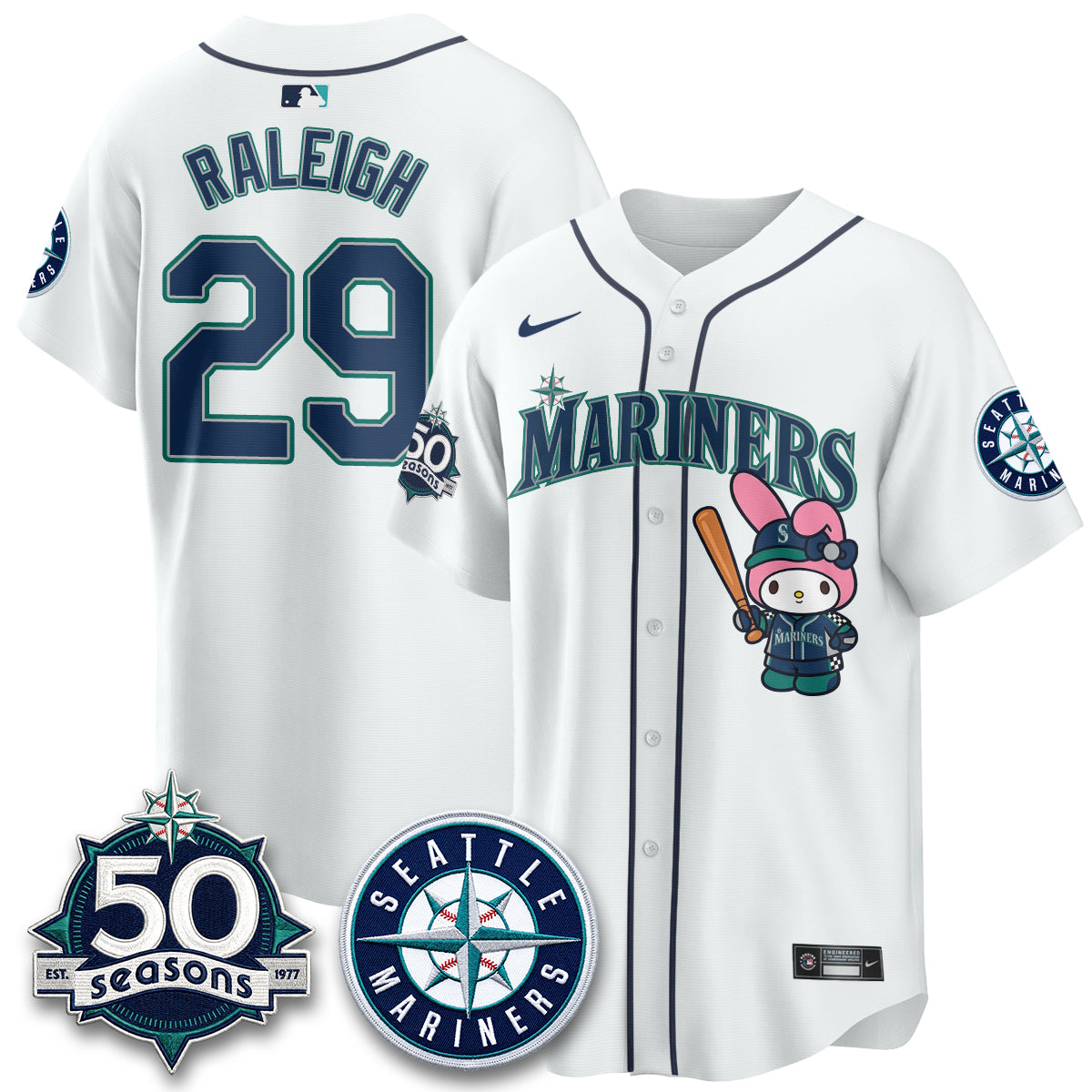 Seattle Mariners x  Pink Sanrio Friend Vapor Jersey - Stitched