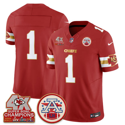 KC 4X Champs Gold Edition Vapor Jersey - Stitched