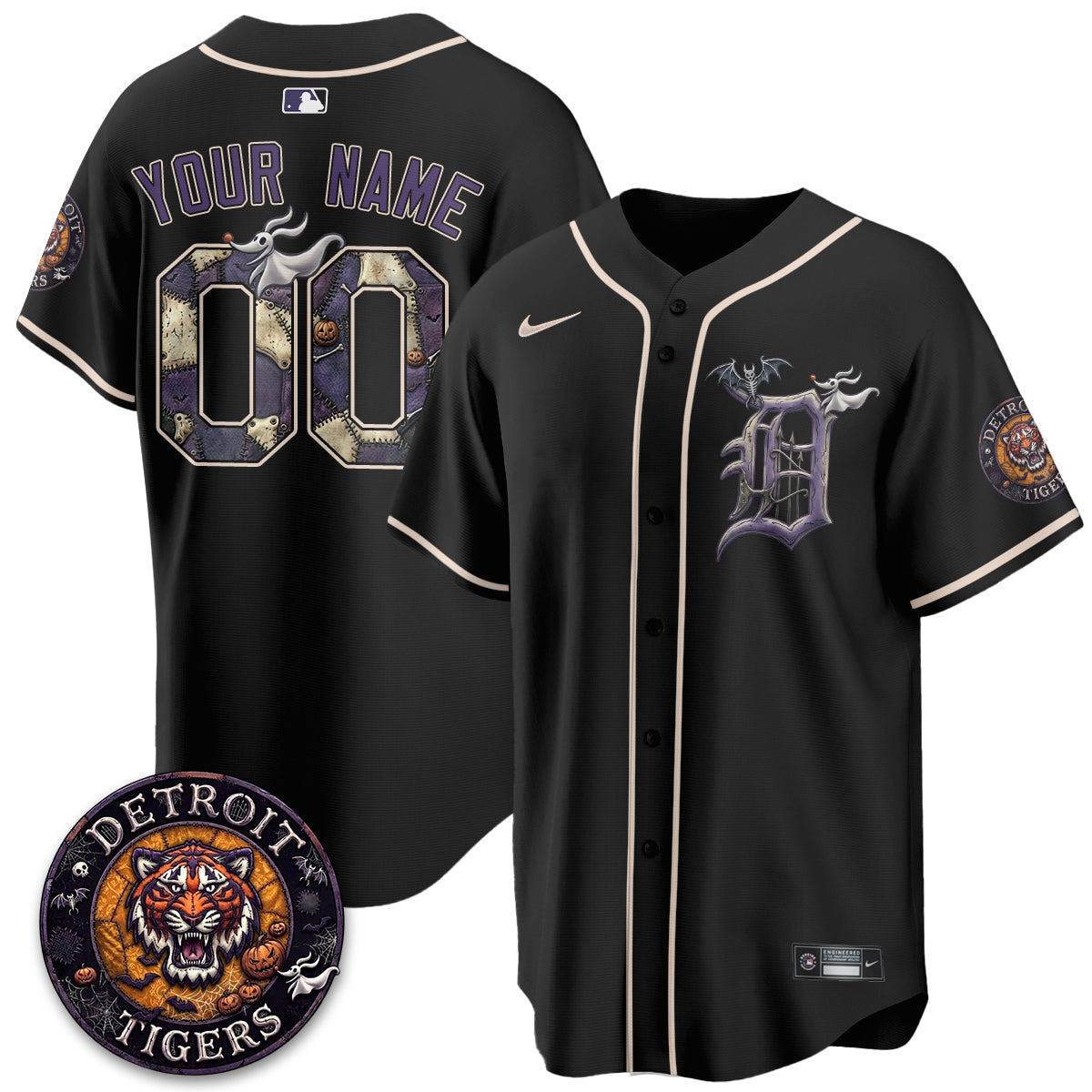 Detroit Tigers Nightmare Edition Vapor Limited Custom Jersey - Stitched