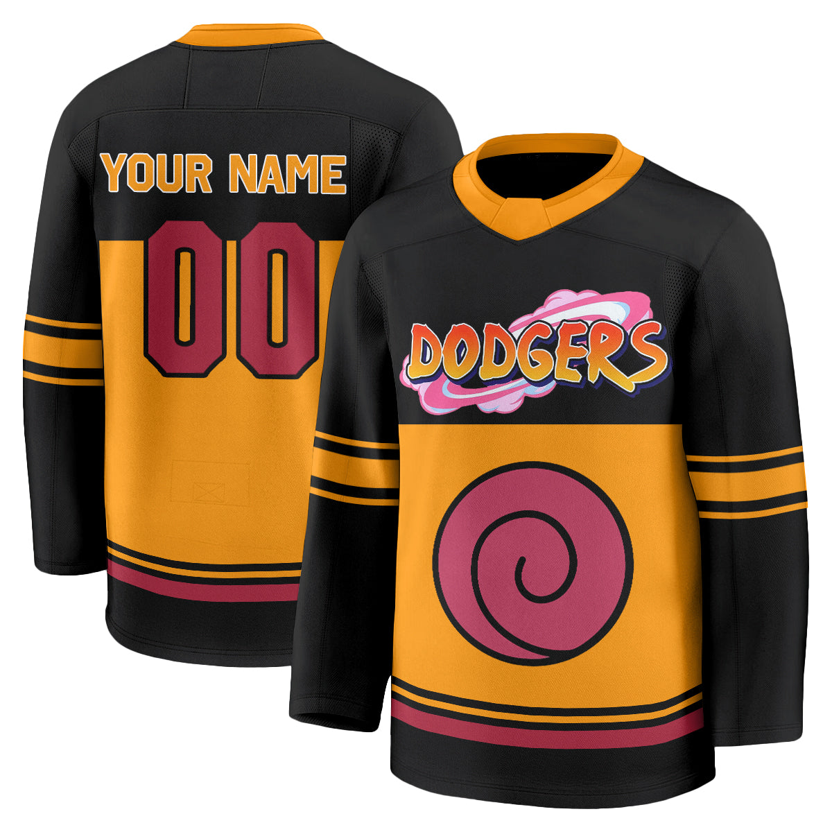 Los Angeles Dodgers Naruto Edition Vapor Custom Hockey Jersey - Stitched