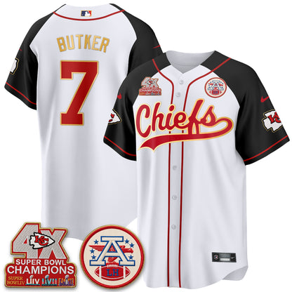 Kansas City Chiefs 4X Champs Gold Trim Edition Vapor Baseball Jersey - Stitched