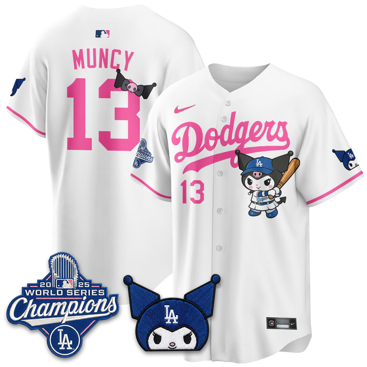 Los Angeles Dodgers Kuromi Edition Vapor Jersey - Stitched