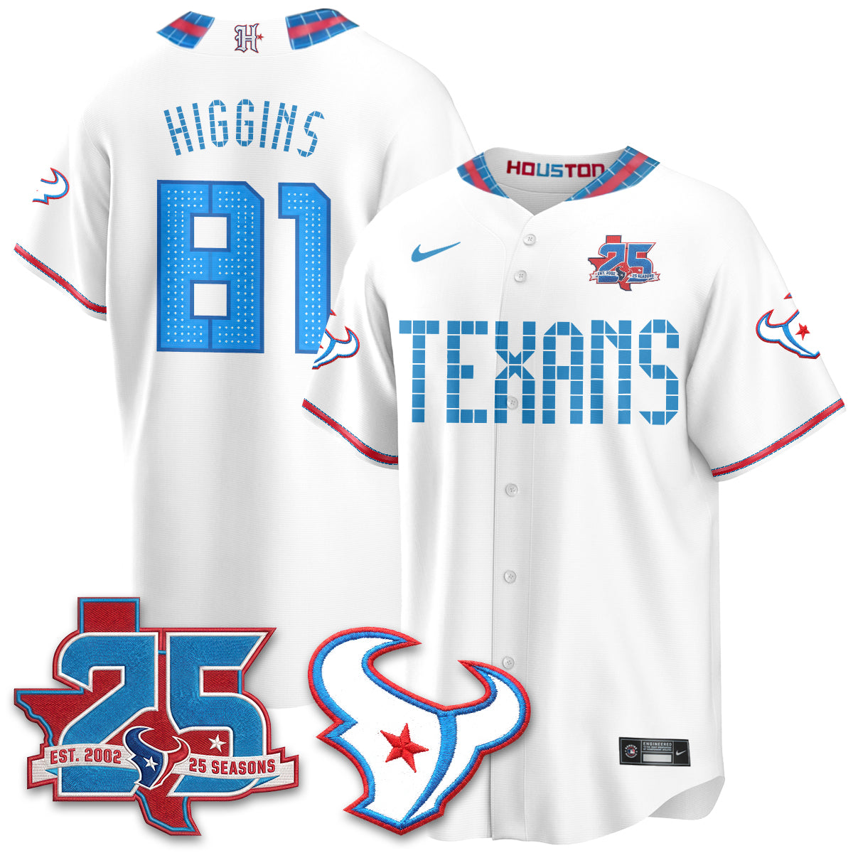 Houston Texans 2026 Rivalries Baseball Vapor Jersey - Stitched