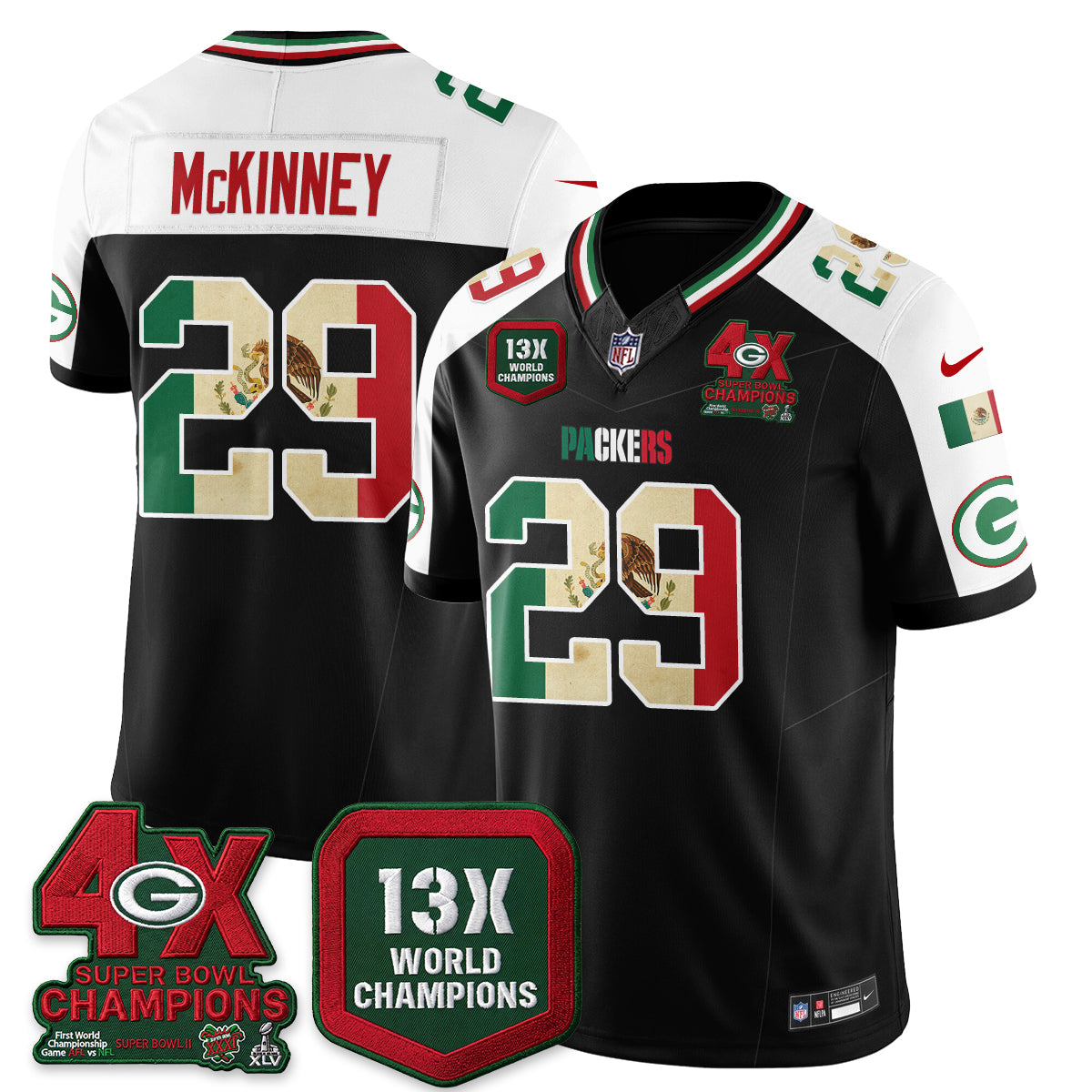 Green Bay Packers Mexico Edition Vapor Jersey - Stitched