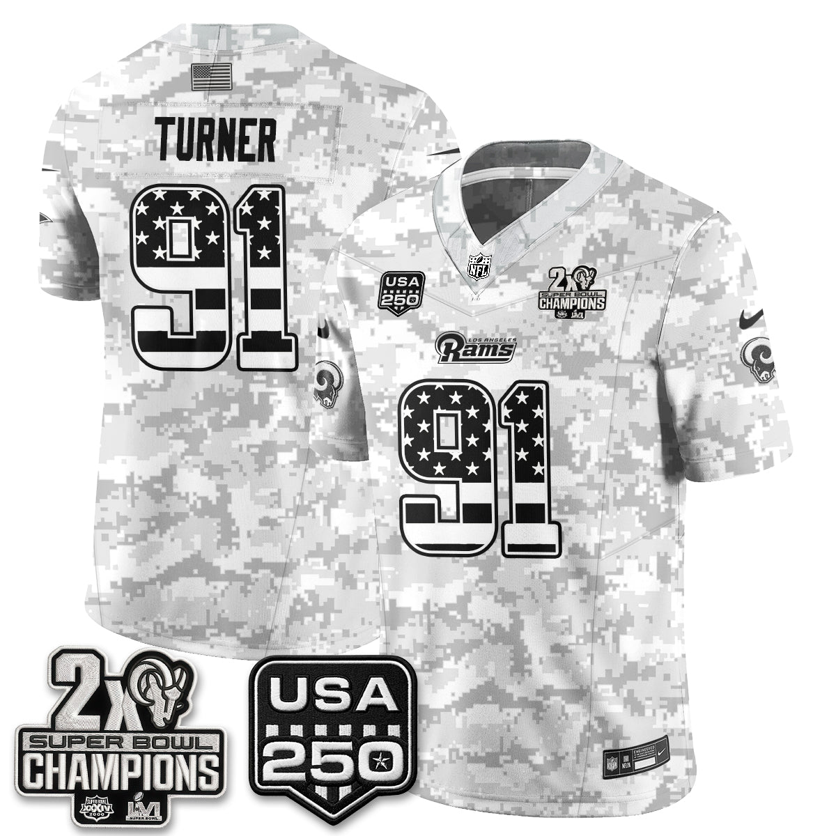 Los Angeles Rams 2026 Salute To Service Vapor Jersey - All Stitched