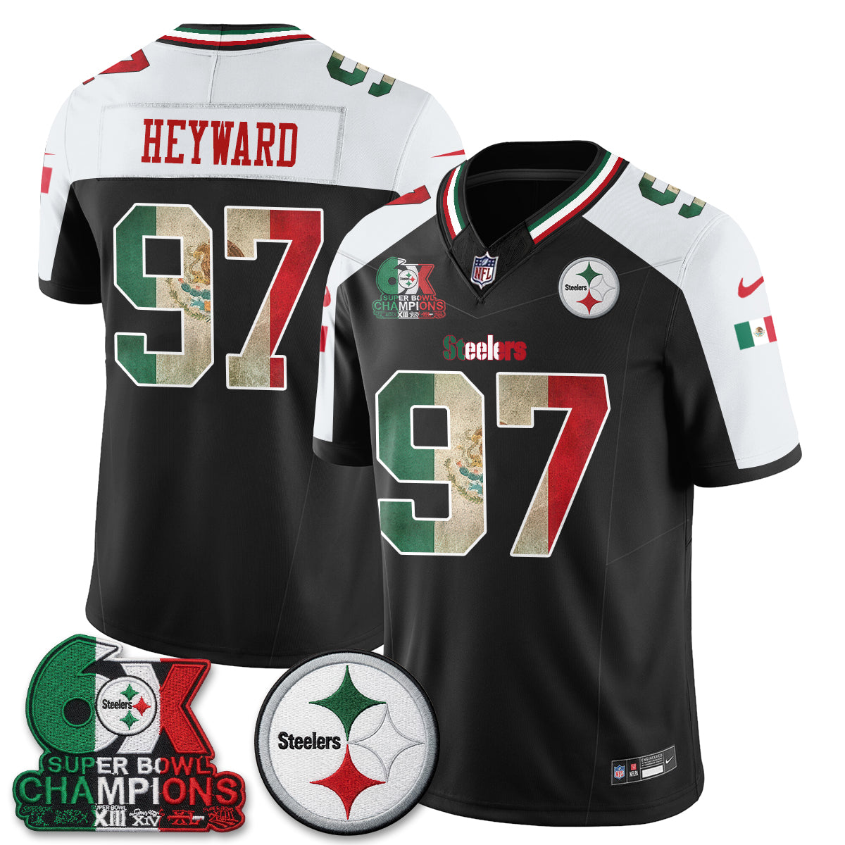 Pittsburgh Steelers Mexico Edition Vapor Jersey - Stitched