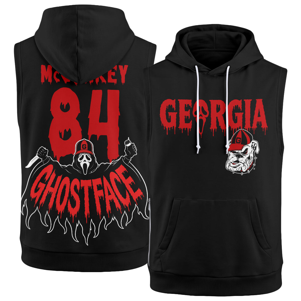 GB x The Ghost Mask Edition Sleeveless Hoodie Tank Top - Printed