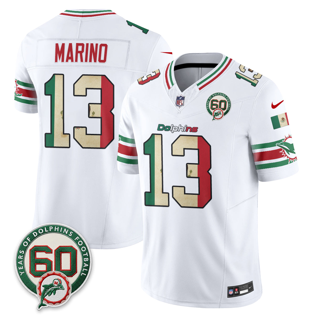 Miami Dolphins Mexico Edition Vapor Jersey - Stitched