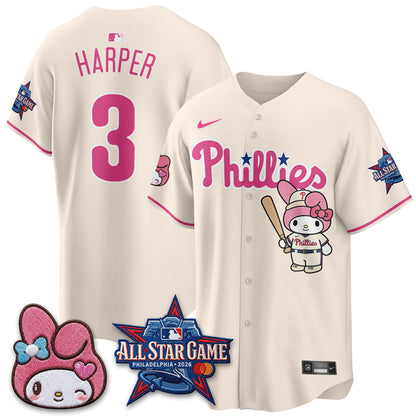 Philadelphia Phillies x Pink Sanrio Friends Edition Vapor Jersey - Stitched