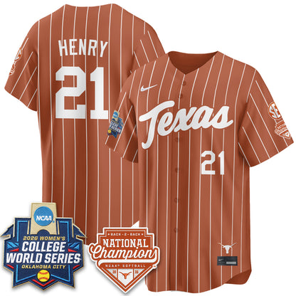 TEX Softball 2026 World Series (WCWS) Vapor Premier Limited Jersey - B2B Champs - Stitched