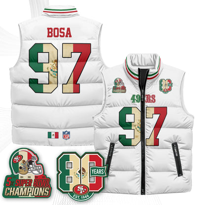 SF Mexico Style Puffer Vest - Printed