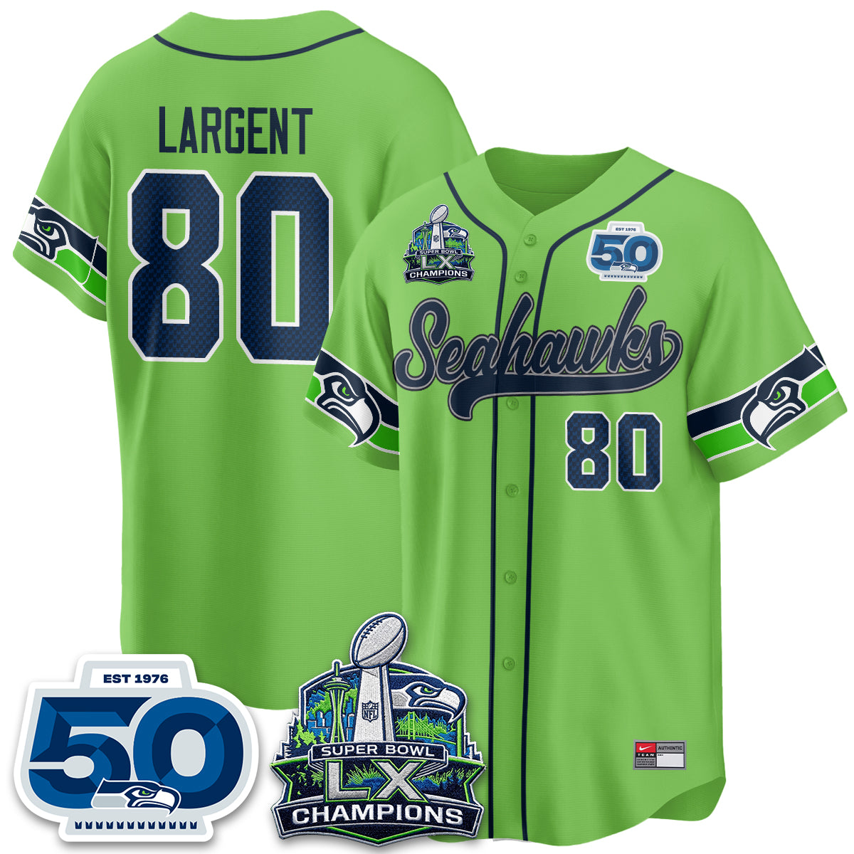 SEA SB LX Champs Vapor Baseball Jersey - Stitch