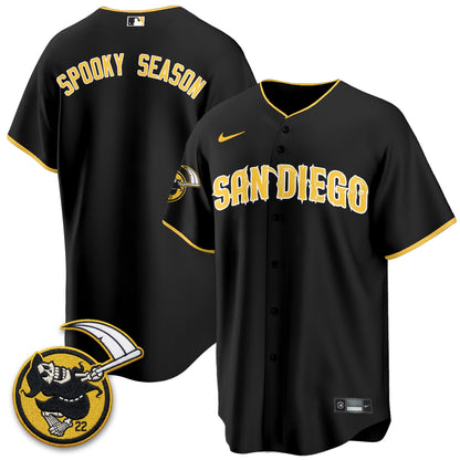 San Diego Padres x Grim Reaper Vapor Jersey - Stitched