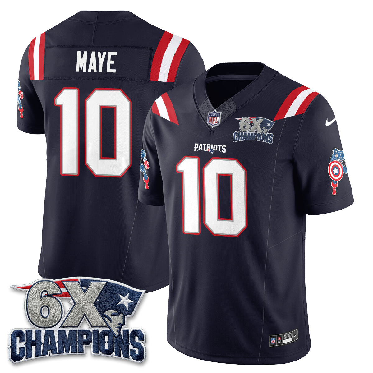 New England Patriots x Vibranium Shield Edition Vapor Jersey V2 - Stitched
