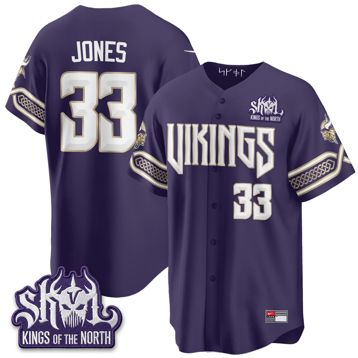 Minnesota Vikings 2026 Rivalries Edition Baseball Vapor Jersey - Stitched