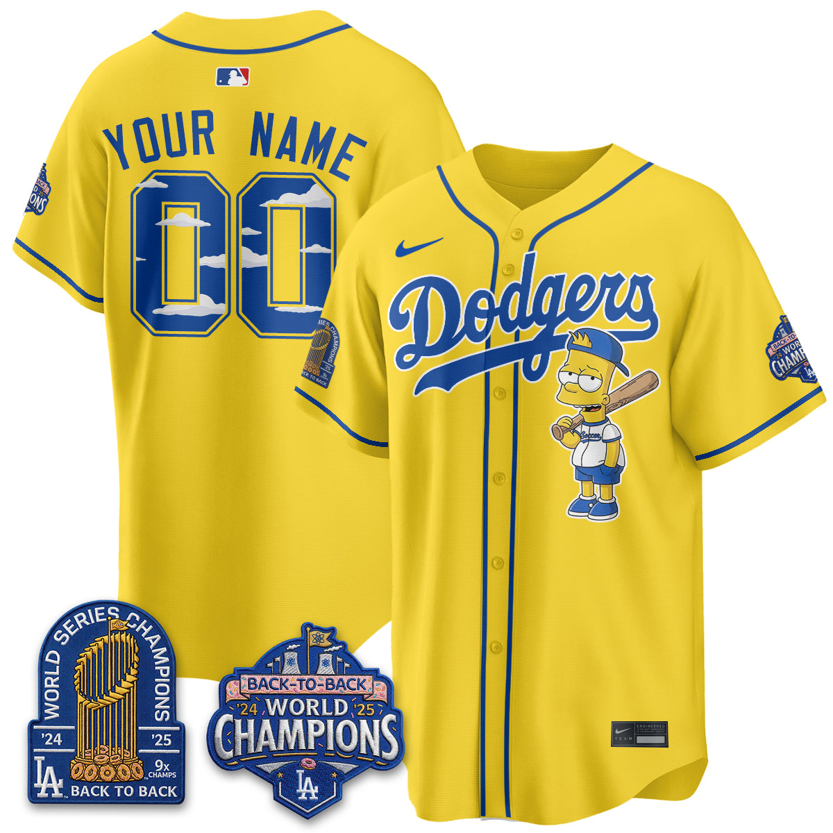 Los Angeles Dodgers x The Yellow Family Edition Vapor Custom Jersey - Printed