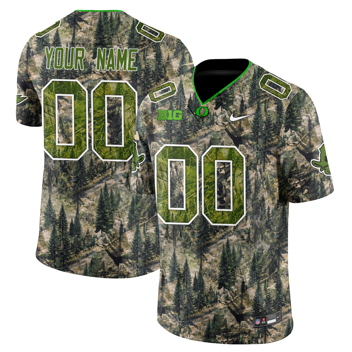 Oregon Ducks Camouflage 2026 Edition Vapor Custom Jersey - Stitched