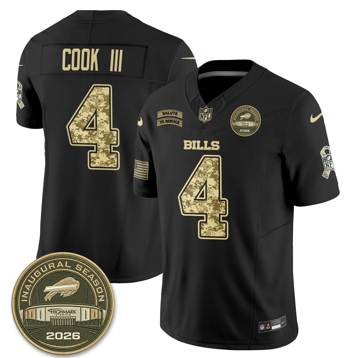 Buffalo Bills 2026 Salute to Service Edition Vapor Jersey V2- Stitched