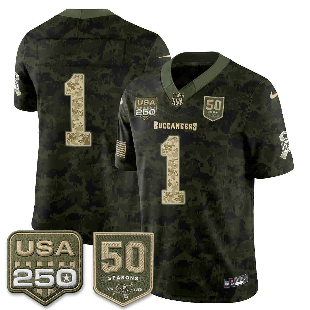 Tampa Bay Buccaneers 2026 Salute to Service Edition Vapor Jersey - Stitched