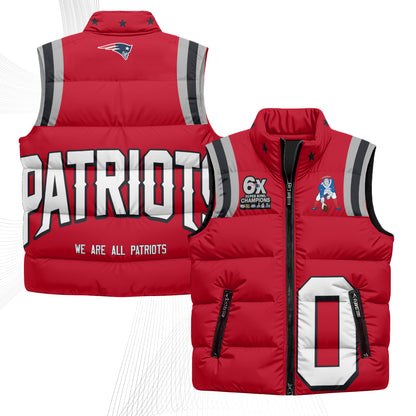 New England Patriots Rivalries Puffer Vest - Printed