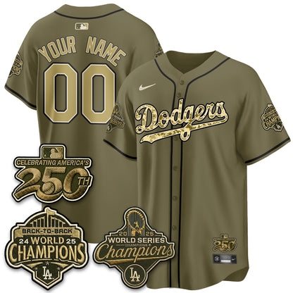 LAD Military Appreciation Game Day Custom Jersey -All Stitched