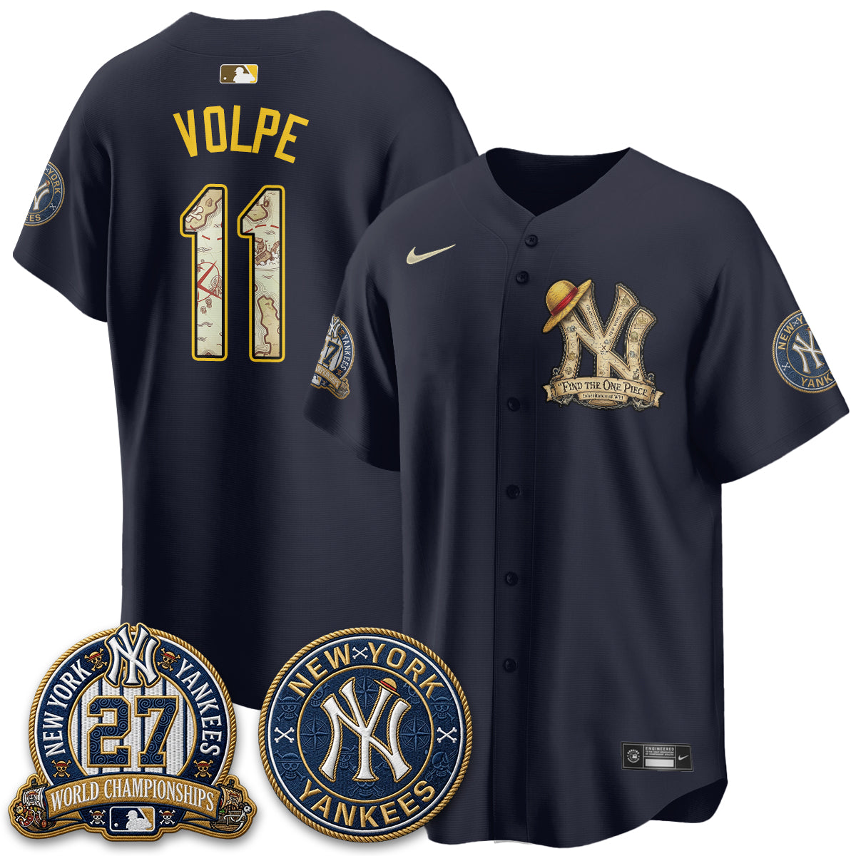 New York Yankees x OP Japanese Cartoon Limited Jersey -  Stitched