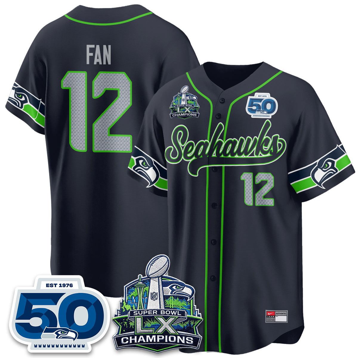 SEA SB LX Champs Vapor Baseball Jersey - Stitch