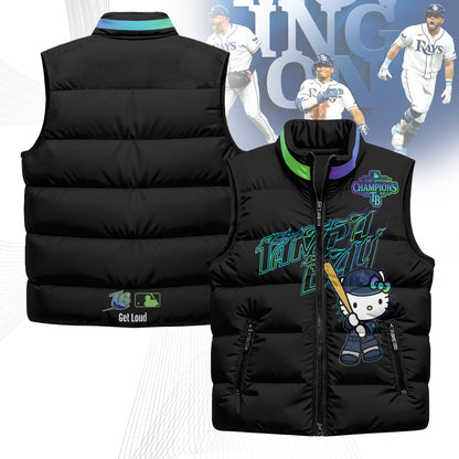 TB x Meow KT 2026 AL East Champs Puffer Vest - Printed
