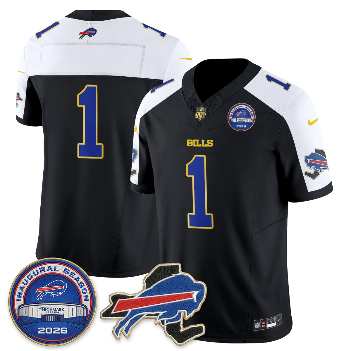 Buffalo Bills 2026 Gold Trim Edition Vapor Jersey - Stitched