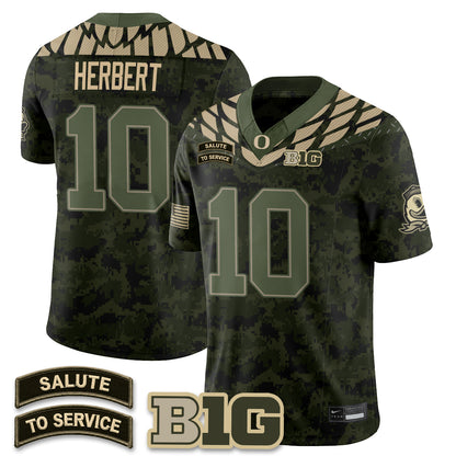 Oregon Ducks 2026 Salute to Service Vapor Jersey - Stitched